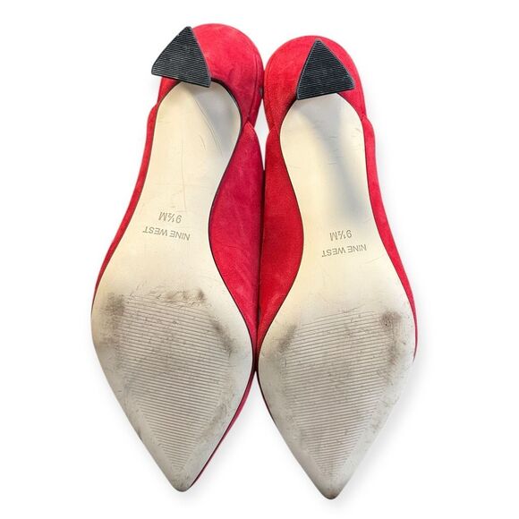 NINE WEST Women’s Red Suede  “Watch It” Pump Size 9.5M - Picture 7 of 7